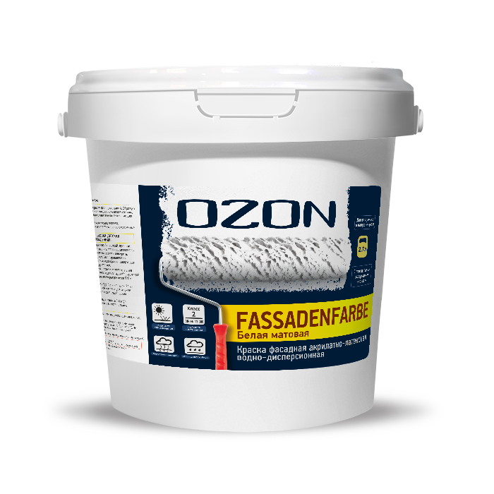 Краска фасадная OZON Fassadenfarbe ВД-АК-112А(-10)-4,2 А (белая)  для работ при -10°С